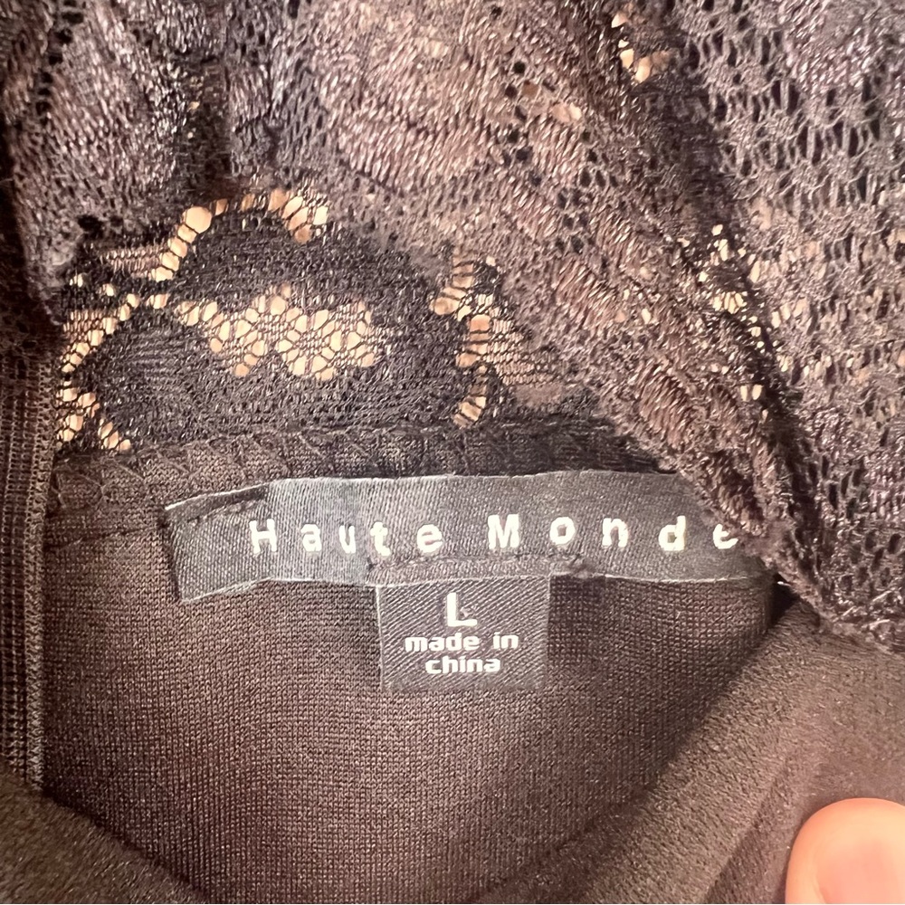 NWOT π₯ Women's Black Lace Mini Dress Haute Monde - Picture 9 of 12